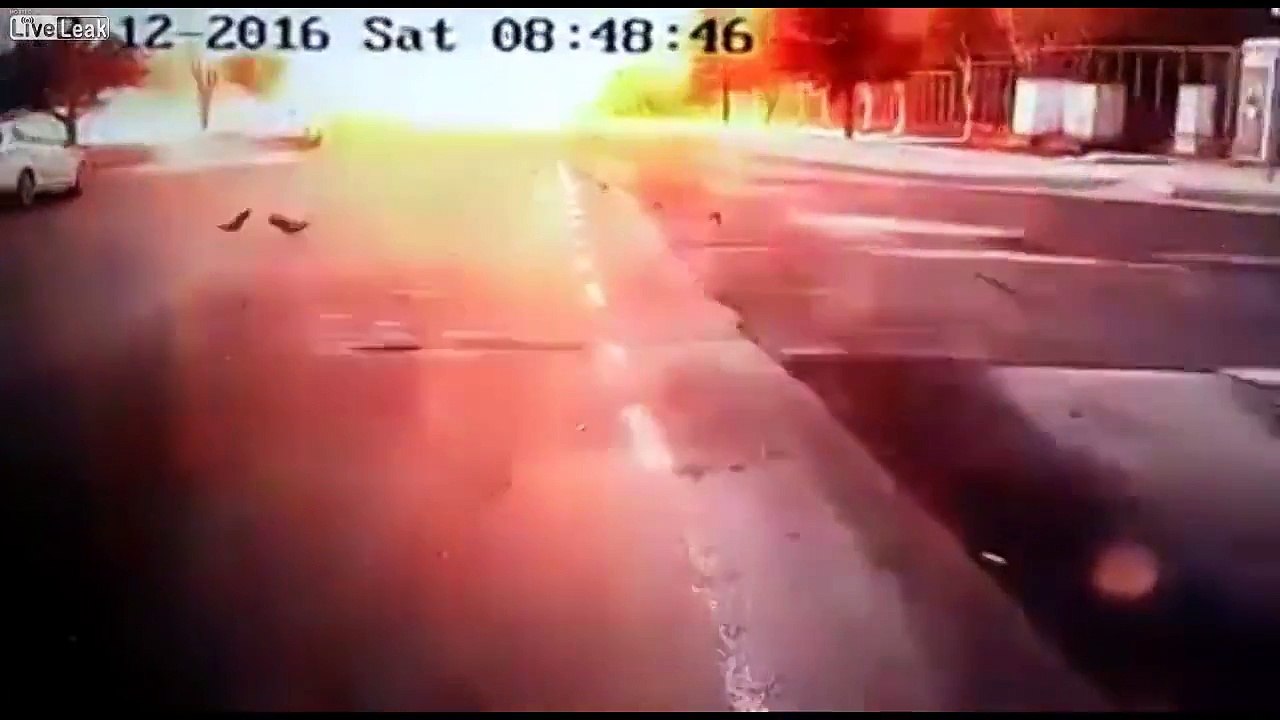 Dashcam footage showing suicide bombing in Turkey