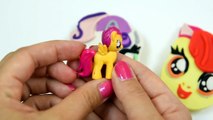 Play Doh My little Pony Cutie Mark Crusaders Sweetie Belle Scootaloo Apple Bloom figures Surprises