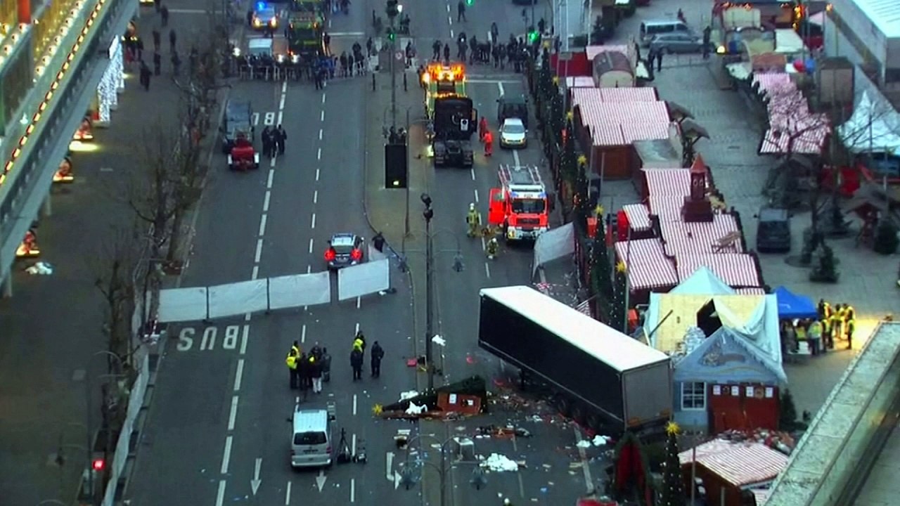 Lorry driven into Christmas market removed from scene