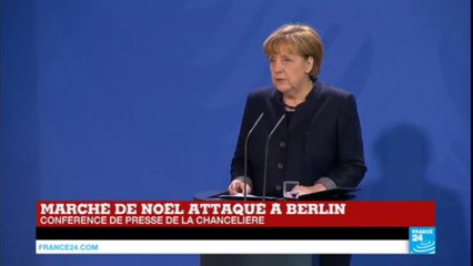 REPLAY - Déclaration d'Angela Merkel après l'attaque du marché de Noël de Berlin