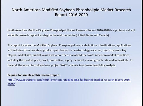North American Modified Soybean Phospholipid Market Research Report 2016-2020
