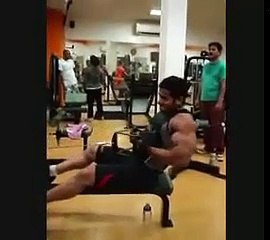 Mr.India Suhas Khamkar working out at elixir fitness
