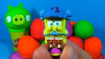 Play Doh surprise eggs SpiderMan SpongeBob Angry Birds Star Wars Disney Cars Zombie