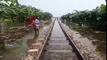 железная дорога Поезда в воде