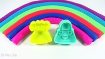 Learn Colors Play Doh Rainbow!! Ice Cream Star Baby Molds Fun and Creative for Kids