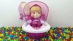 Play Fun Masha and Bear Toilet Training Learn Colors with Baby Doll & Big Surprise Eggs