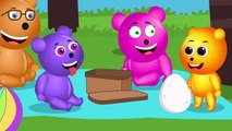 Mega Gummy bear cute pet Dinosuar finger family Rhyme for Kids | Gummy bear crying Ice cream