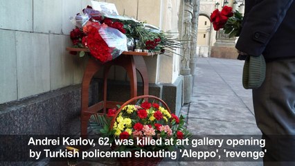 Russians pay tribute to ambassador to Turkey