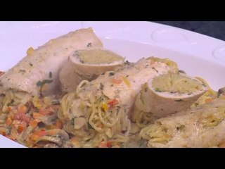 لفائف الدجاج بالإسباجيتي | الشيف شربيني