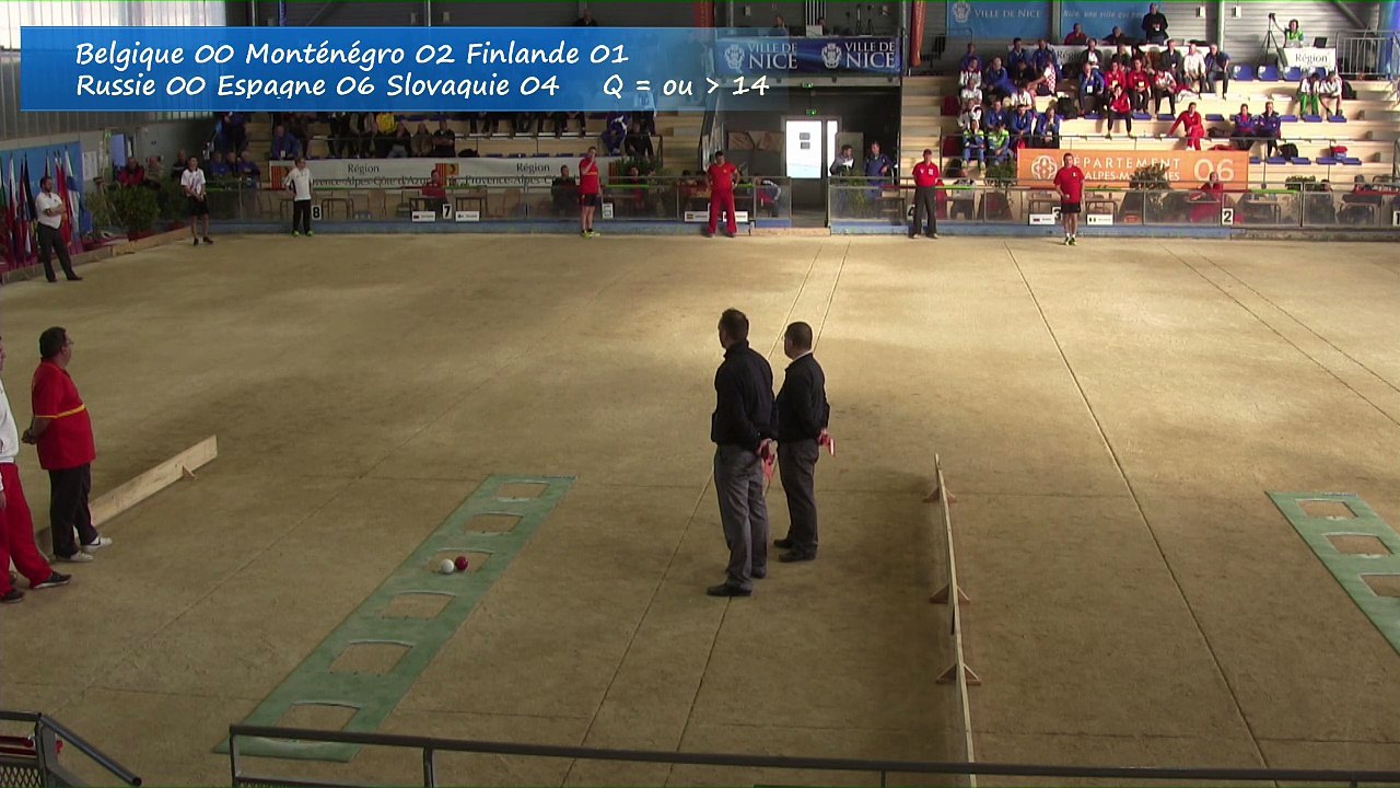 Premier tour qualifications tir de précision, Sport Boules, Euro Masculin, Nice 2016