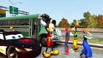 Wheels On The Bus | Nursery Rhymes | Disney Mickey Mouse Frozen Lightning McQueen Spiderman