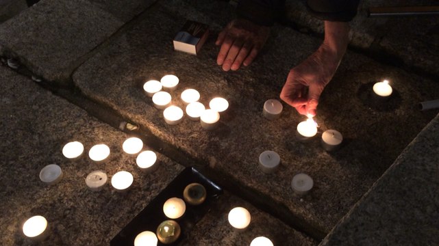Manifestation de soutien aux habitants d'Alep, en Syrie