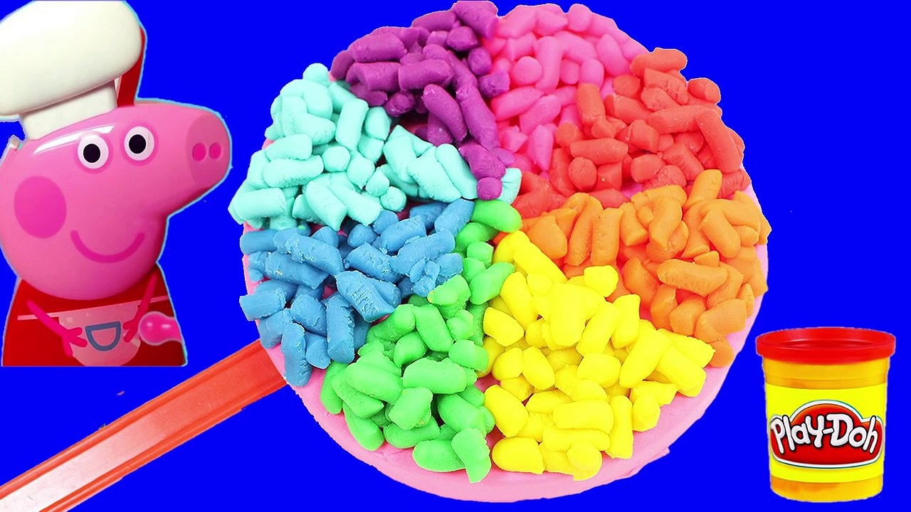PLAY DOH RAINBOW CAKE! - CREAT Lollipop Rainbow playdoh toys with Peppa Pig