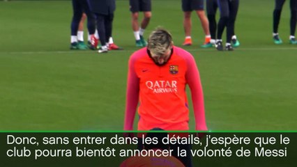 Barcelone - Bartomeu veut que Messi "termine sa carrière au club"