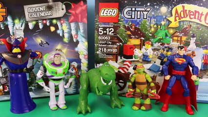 Batman Pulled Out Toy Story Potato Head as Superman and Ninja Turtles Watch Advent Calendar Day 11