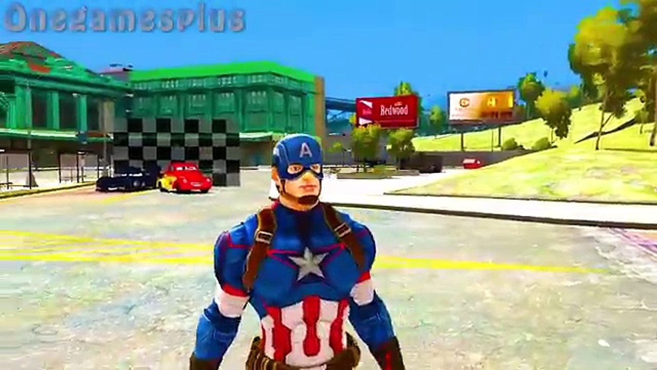 Disney PIXAR cars for Kids Bruce McQueen & Batmobile Batman & Captain america Childrens Songs