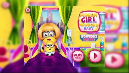 Minion Girl and the Newborn Baby, Minion game video for kids