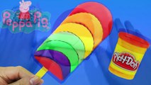 FROZEN PLAY DOH TOYS! - WOW MAke Rainbow ice-cream with Peppa pig toys videos kids