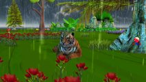 Dinosaurs, King Kong And Lion Cartoons Singing Rain Rain Go Away Children Nursery Rhymes