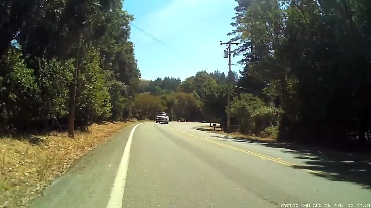 Pickup Driver Buzzes a Cyclist and Tried to Scare Him