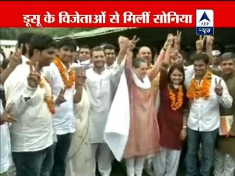 Sonia, Rahul meet newly elected DUSU's newly elected president, vp and secretary