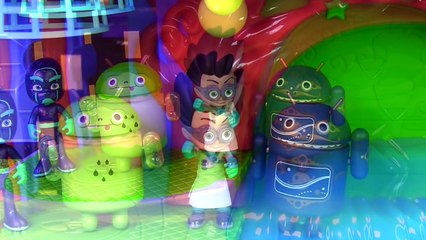 PJ Masks Owlette Catboy Gekkos Headquarters Playset Gets Slimed By Romeo Luna Girl Night Ninja