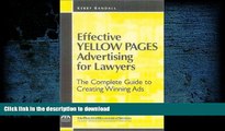 PDF [FREE] DOWNLOAD  Effective Yellow Pages Advertising for Lawyers: The Complete Guide to