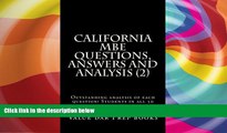 Best Price California MBE Questions,  Answers and Analysis (2): Outstanding analysis of each