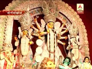 Festive mood at the pujo pandal of bagbazar sharbojonin