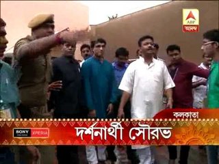 Sourav Ganguly visiting puja pandal on navami day.