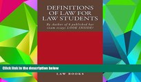 Best Price Definitions of Law For Law Students: 1L law defintions by author of 6 published bar