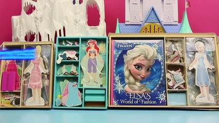 Descargar video: Frozen Elsa Magnetic Doll Dress Up Little Mermaid Ariel, Disney Princess Cinderella DisneyCarToys