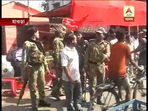 Cpm vote camp at kona allegedly ransacked by tmc people.