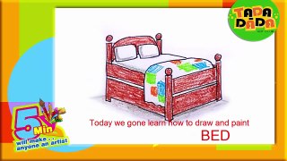 Learn How to Draw a BED | STEP BY STEP | Kids Drawing | Tada-Dada art club