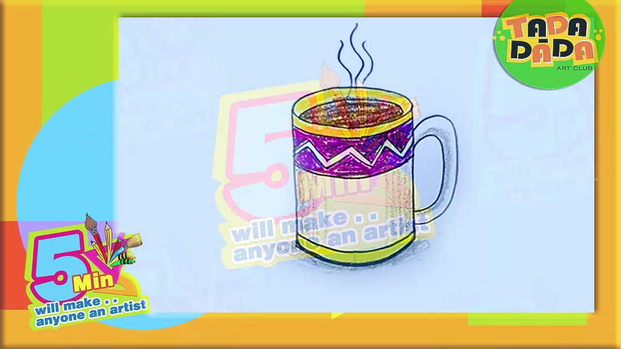 Learn How to Draw a COFFEE MUG | STEP BY STEP | Kids Drawing | Tada-dada Art Club