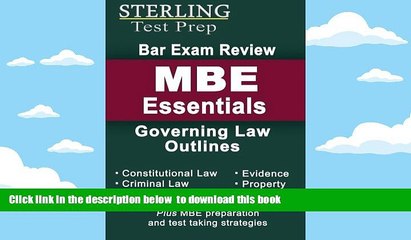 PDF [DOWNLOAD] Sterling Bar Exam Review MBE Essentials: Governing Law Outlines (Sterling Test