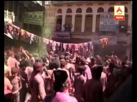 Foreigners enjoying Holi at Pushkar in Rajasthan