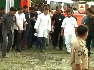 Rahul Gandhi arrives at sahid minar ground on tuesday afternoon.