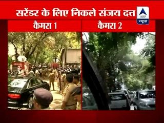 Crowds jostle as Sanjay Dutt leaves home for jail