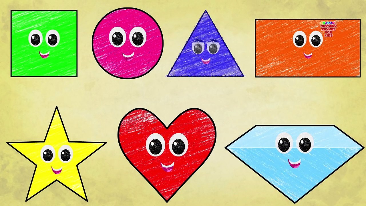 Shapes Song | Learn Shapes With Crayons | Nursery Rhymes For Kids | Baby Songs