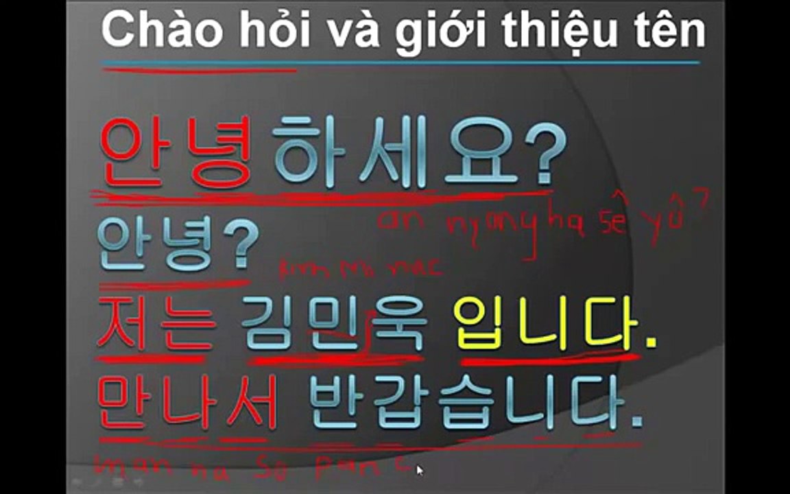 Học tiếng Hàn #3 Chào hỏi và giới thiệu tên