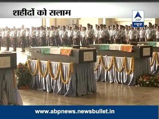 Dead bodies of martyrs in Hindon airbase