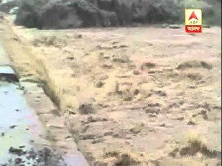A biker at MP's Betul blown away in riverwater as the river overflowed and water came on the road