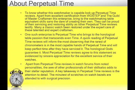 Watchmakers extraordinaire- Perpetual Time Reviews