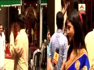 Koyel Mallick celebrating Durga Puja in her home