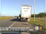 VIDEO: Dashcam captures dangerous drunk driver behind wheel of semi-truck