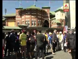 Supporters cheer for India Outside Sydney Cricket Ground