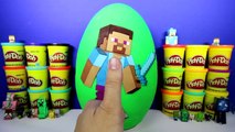 GIANT MINECRAFT STEVE Surprise Egg Play Doh - Toys Blind Boxes Disney Pop TMNT Thomas