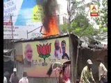 Protest to Hawker eviction: fire in BJP office at Asansol
