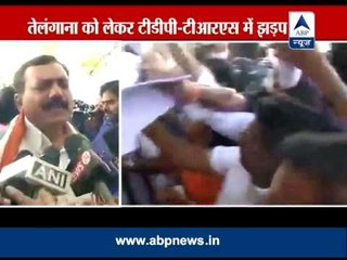 Telangana Bill tabled in AP assembly, MLAs clash